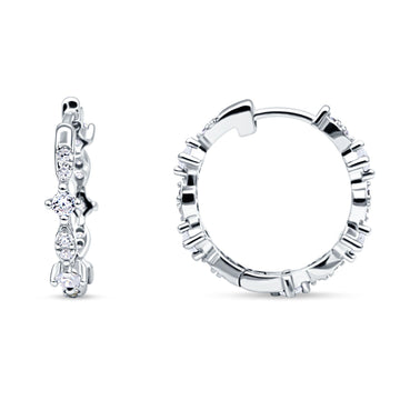 Huggie Hoop Earrings Cubic Zirconia 925 Sterling Silver Wholesale